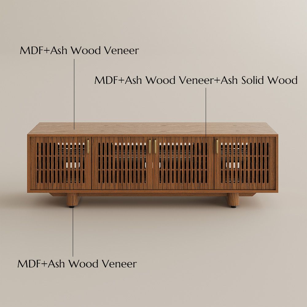 with Shelves Walnut Color MDF TV Stands
