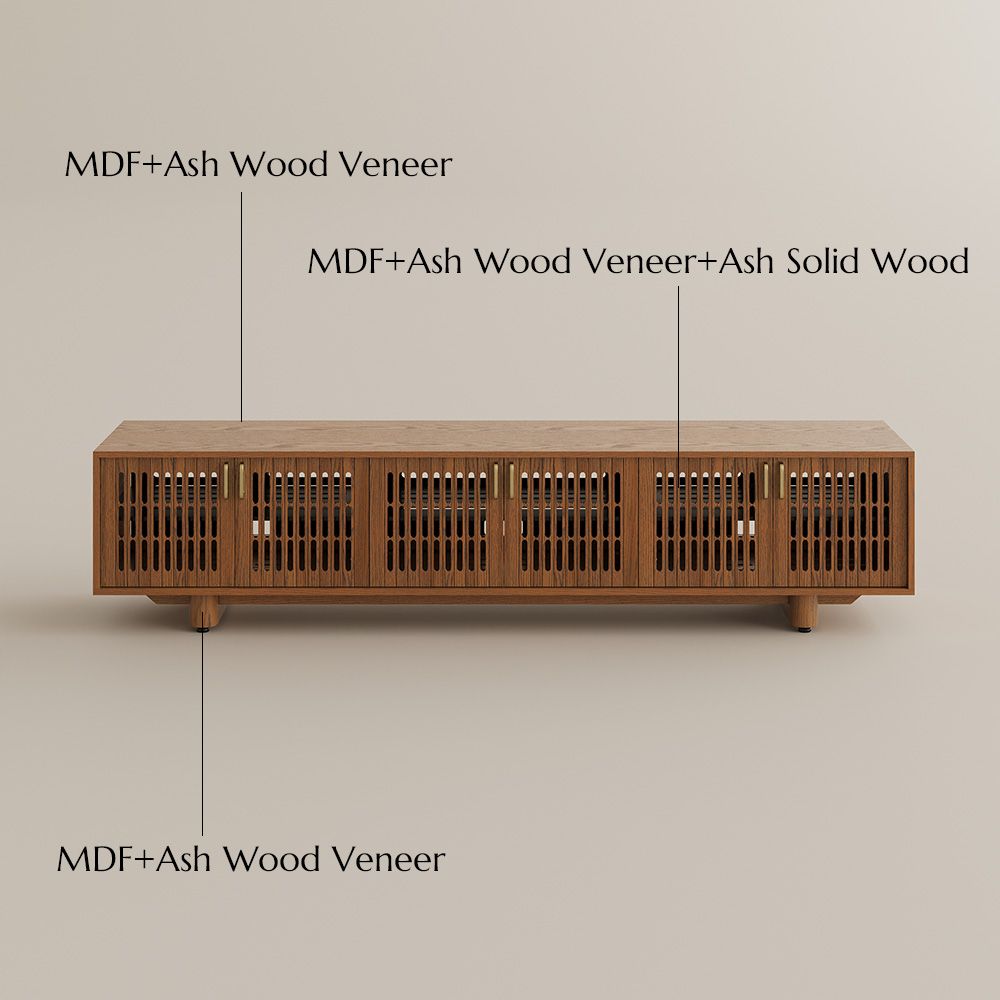 Sliding Door Walnut Color MDF TV Stands