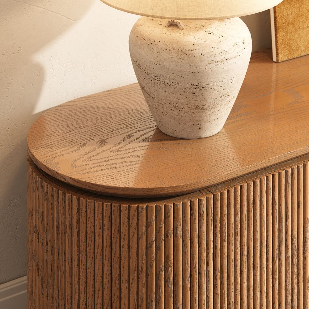 Ash Wood Walnut Color Plywood TV Stands