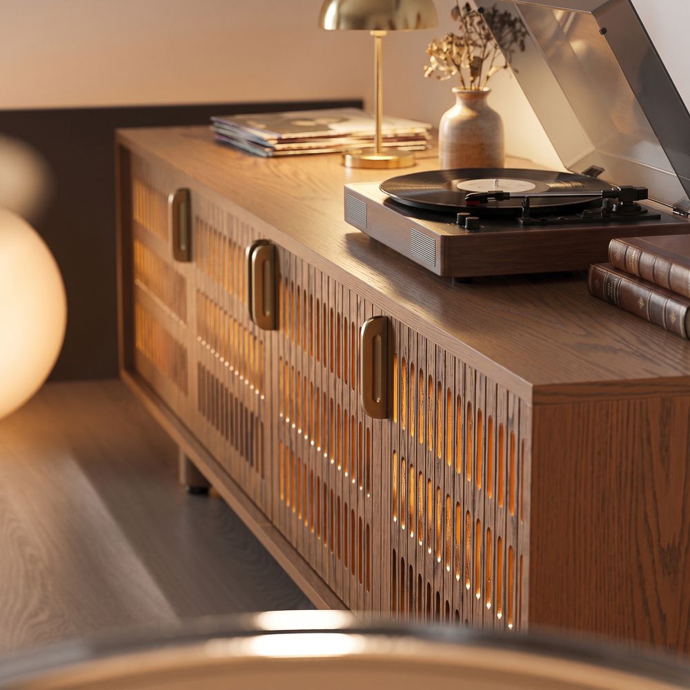 Modern Walnut Color MDF TV Stands