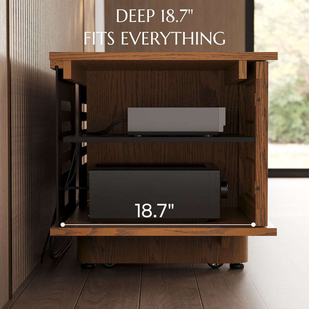 Sliding Door Walnut Color MDF TV Stands