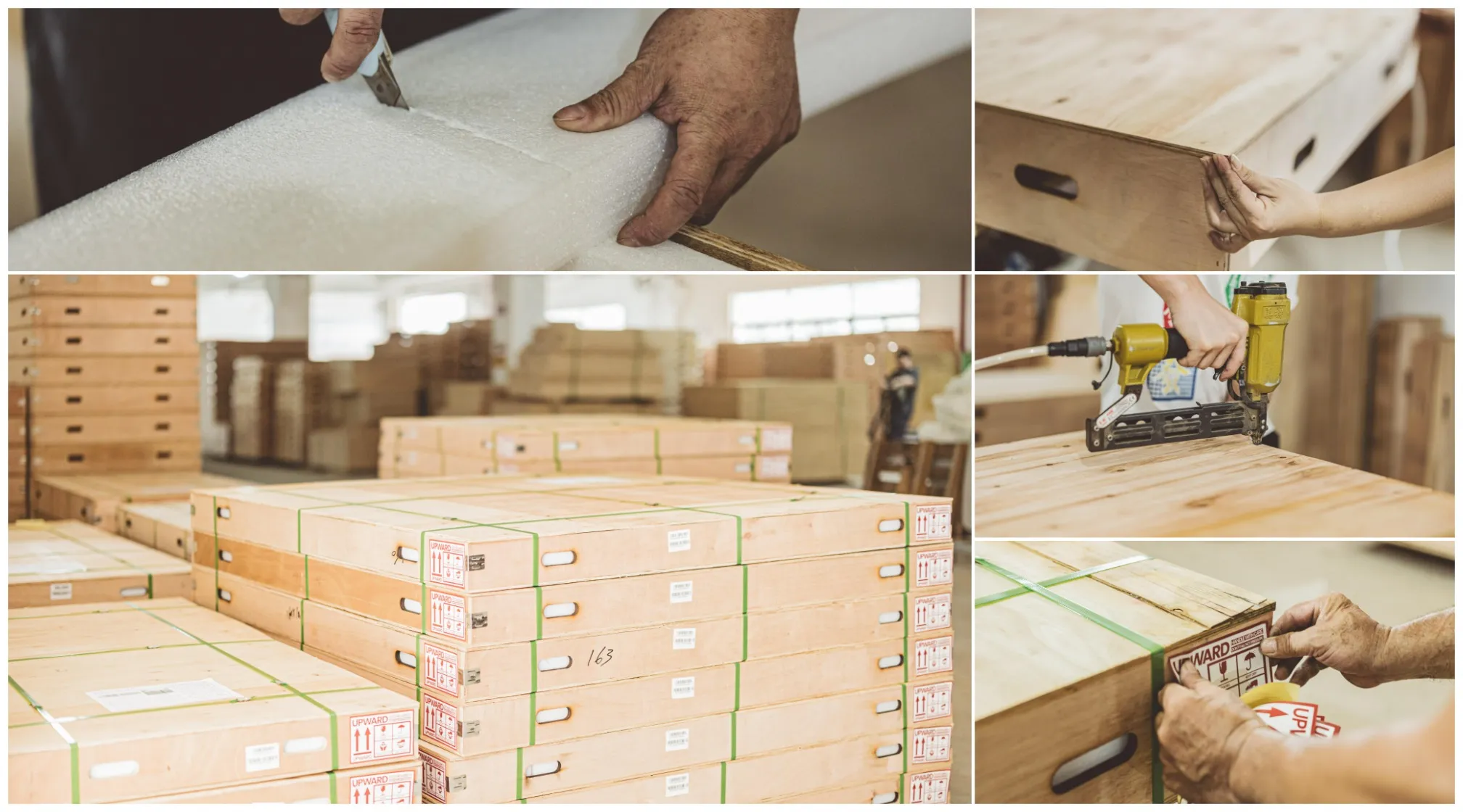 Schwammverpackung und Holzrahmen