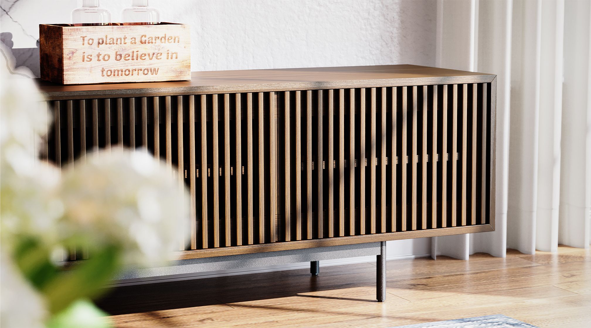 Remote-Friendly Slatted Doors