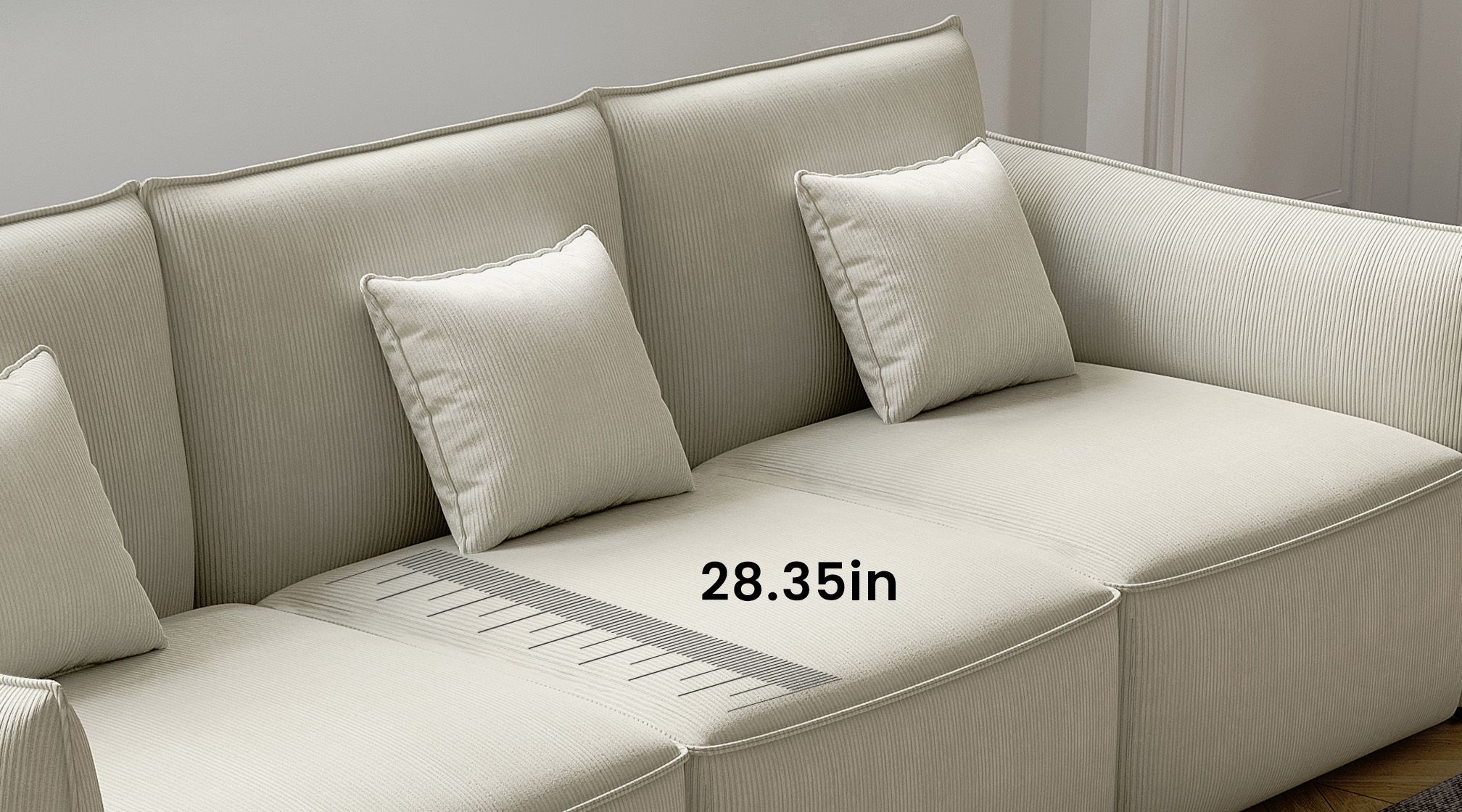 Generous 28.35-inch Deep Seat