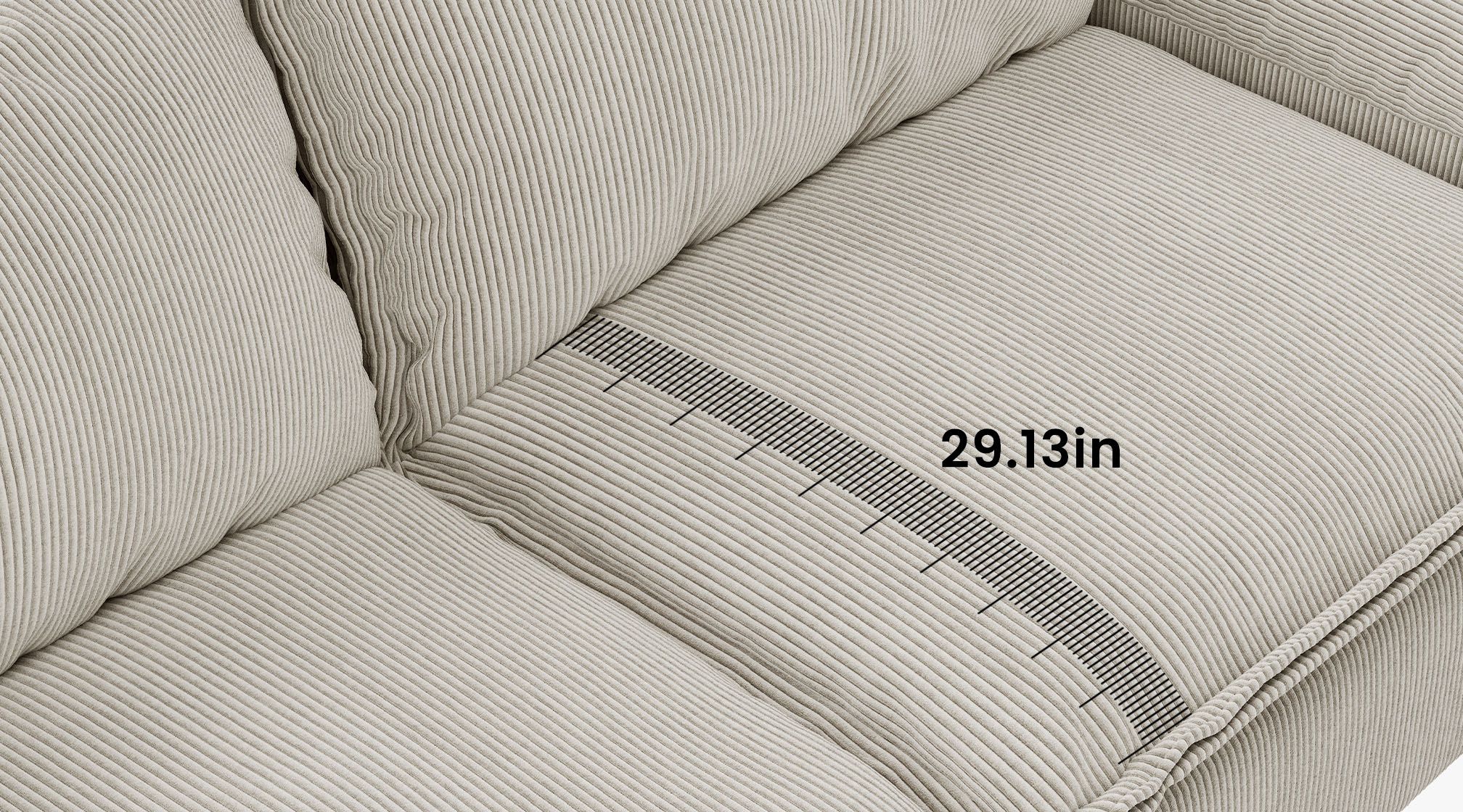 Generous 29.13-inch Deep Seat