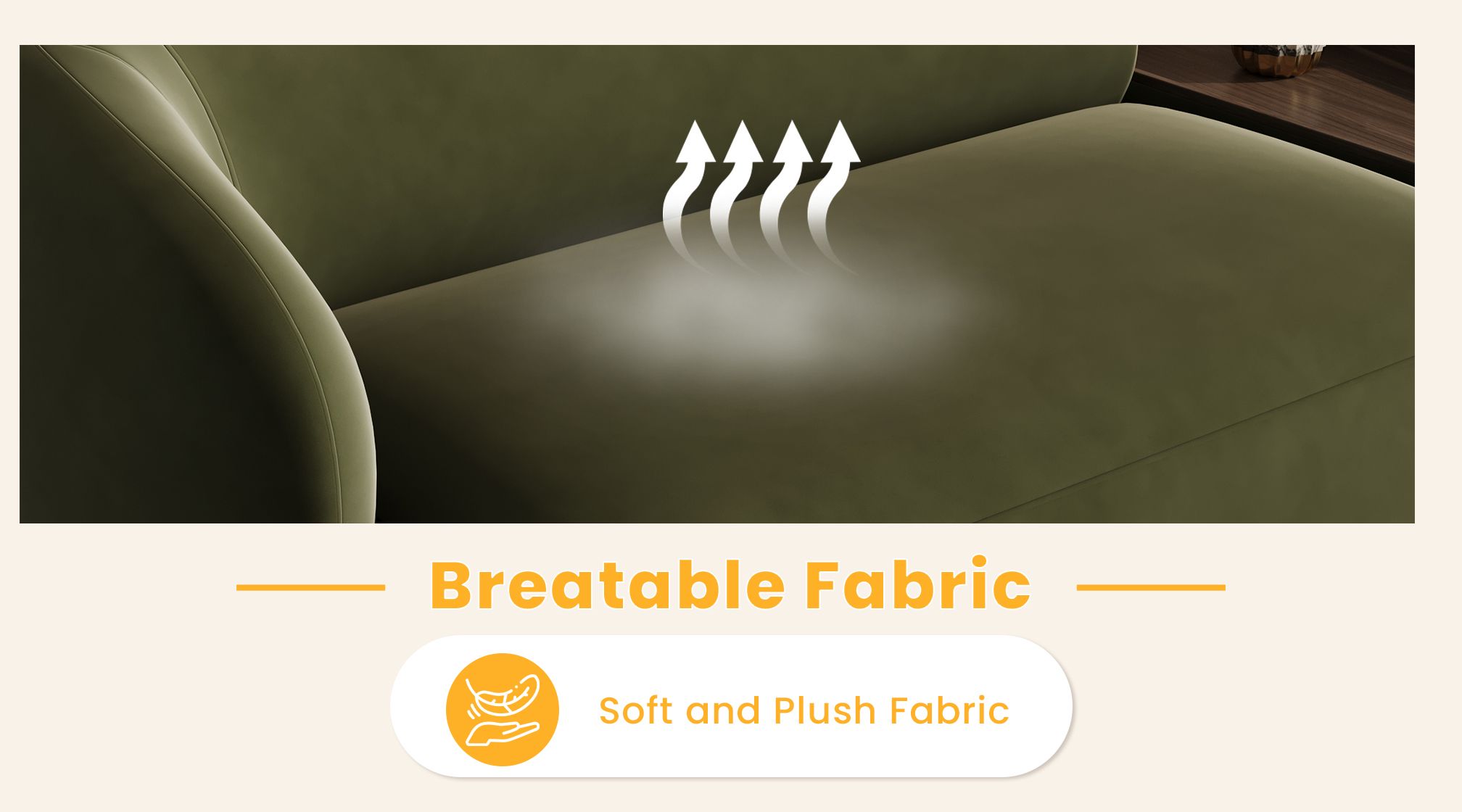 Breathable & Soft Fabric Sofa