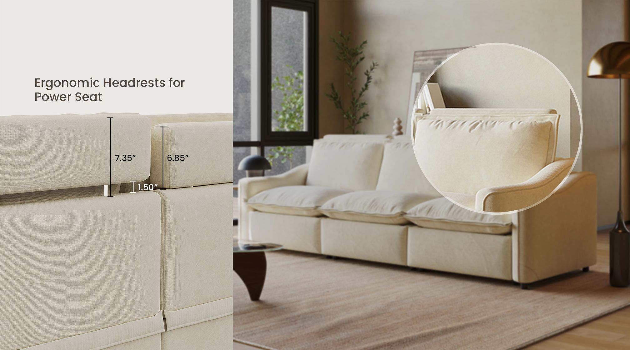 Ergonomic Headrests for Power Seat 