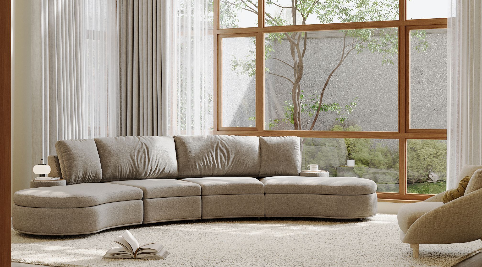 Stylish and Versatile Sofa with Small Side Table