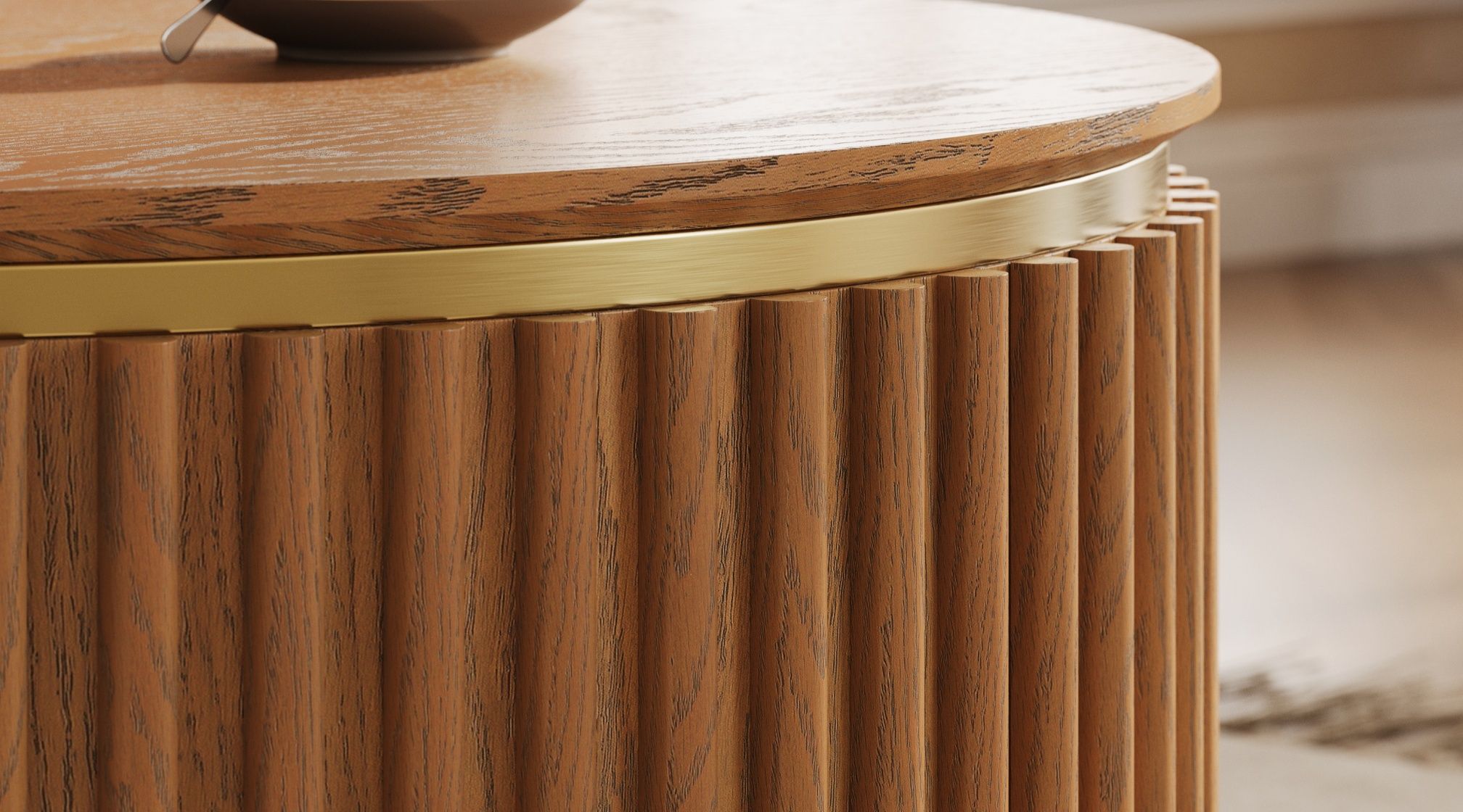 Sculpted Flutes & Gold Trim Table