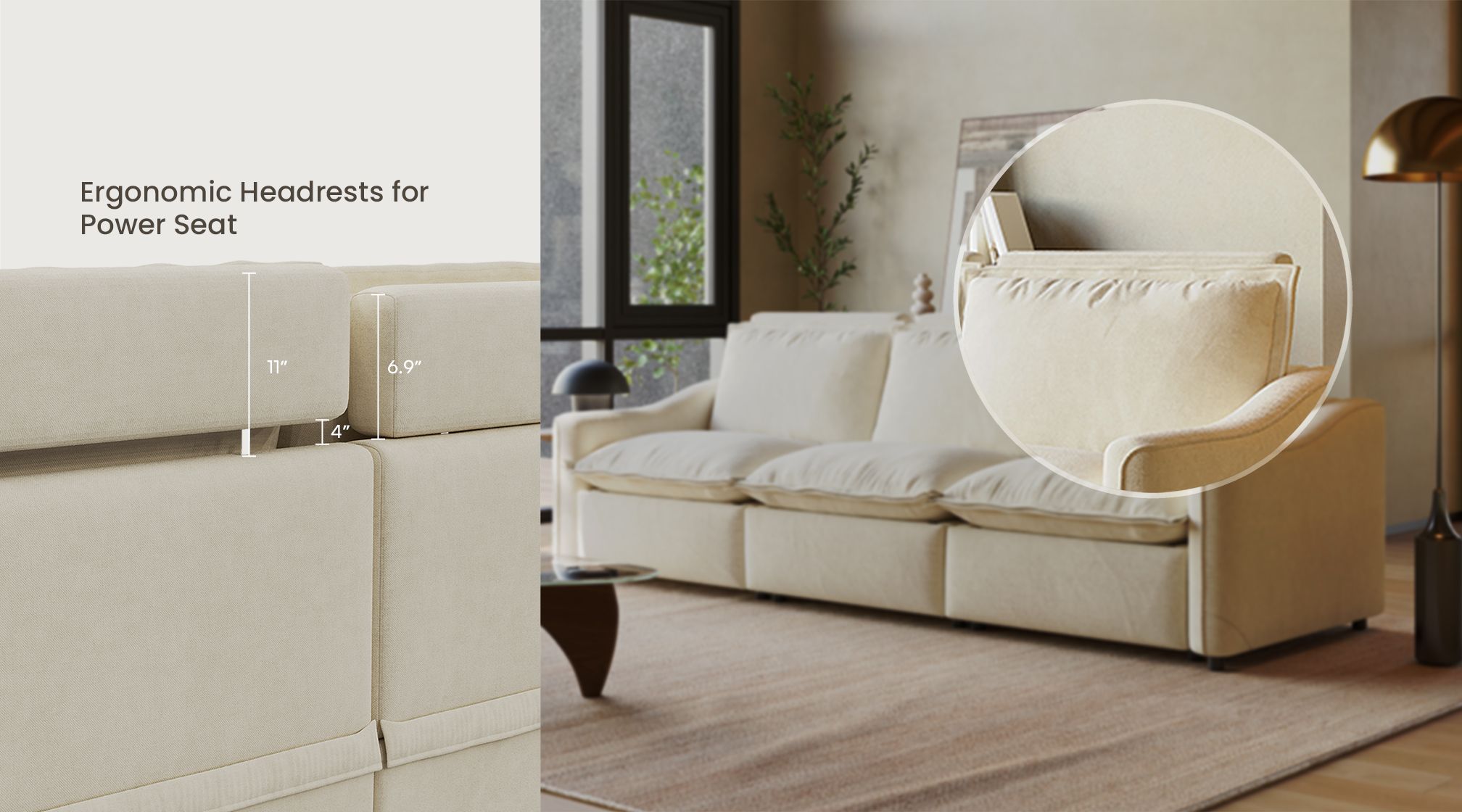 Ergonomic Headrests for Power Seat 