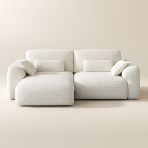82.68" Luxury French Creamy Loveseat Power Sleeper Sofa Bed Retractable with Remote Control