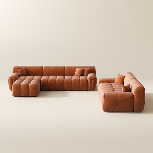 1-2-3 Seater Set-Velvet Tufted Sofa Mid Century with Deep Depth Seats