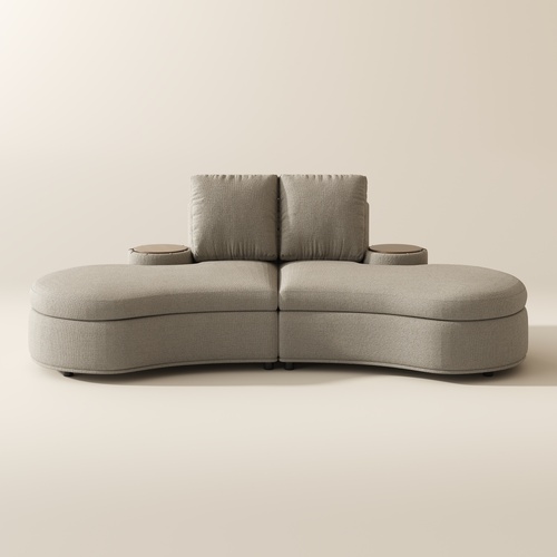 2-3 Seater Small Modern Curved Armless Sofa