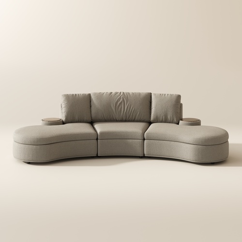 3-4 Seater Large Modern Curved Armless Sofa