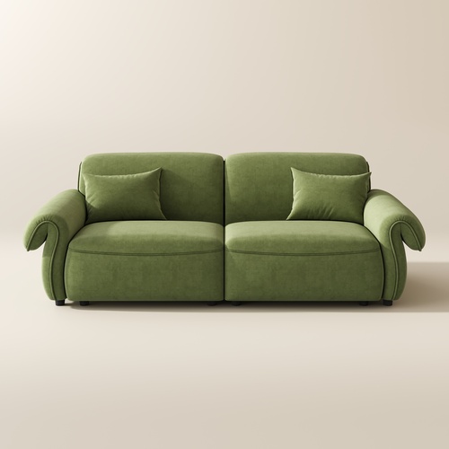 85" Vintage Green Large Modular Fabric Sofa