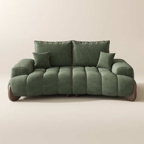 2- bis 3-Sitzer Mid-Century-Sofa mit verstellbaren Kissen