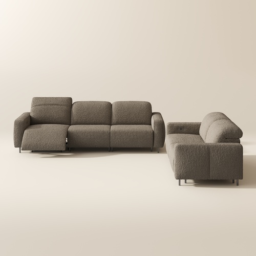 82"&115.5"Modern Khaki Dual Power Reclining Sofa & Loveseat Set