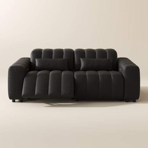 88" Luxury Top-Grain Leather Dual Power Loveseat