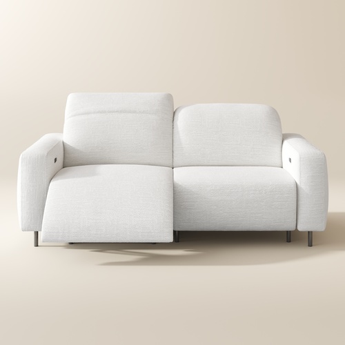 210cm Luxury French Creamy Dual Power Reclining Sofa with Independent Headrest & Footrest