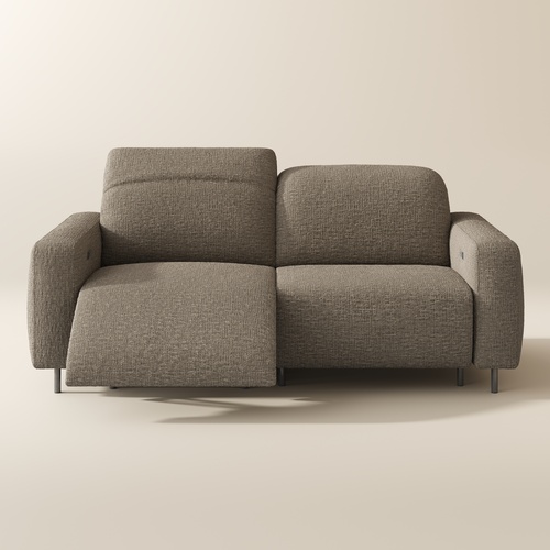 82" Luxury French Creamy Dual Power Reclining Sofa with Independent Headrest & Footrest