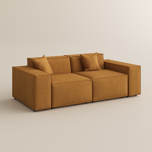 83.86" Minimalist Modular Sofa Track Arm Sofa