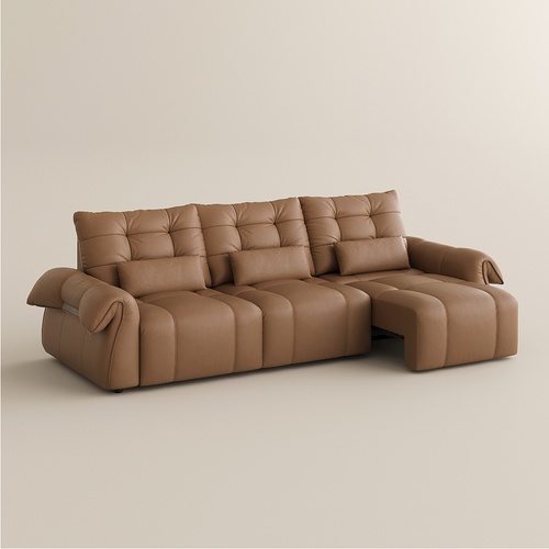 314 Top-Grain Leather Power Sofa Bed with Remote Control