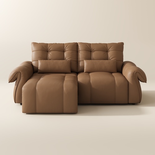 91" Top-Grain Leather Power Sleeper Sofa with Remote Control