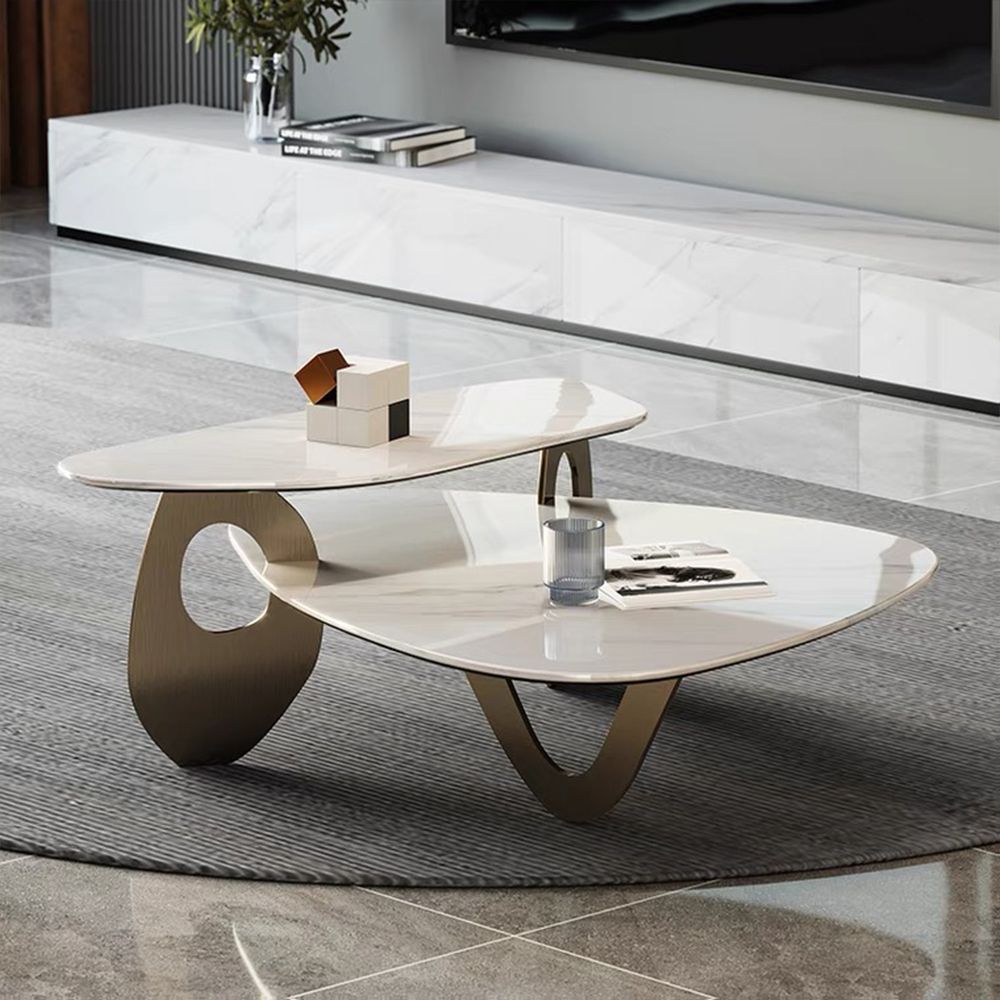 Creative-shaped White Stone Coffee Table