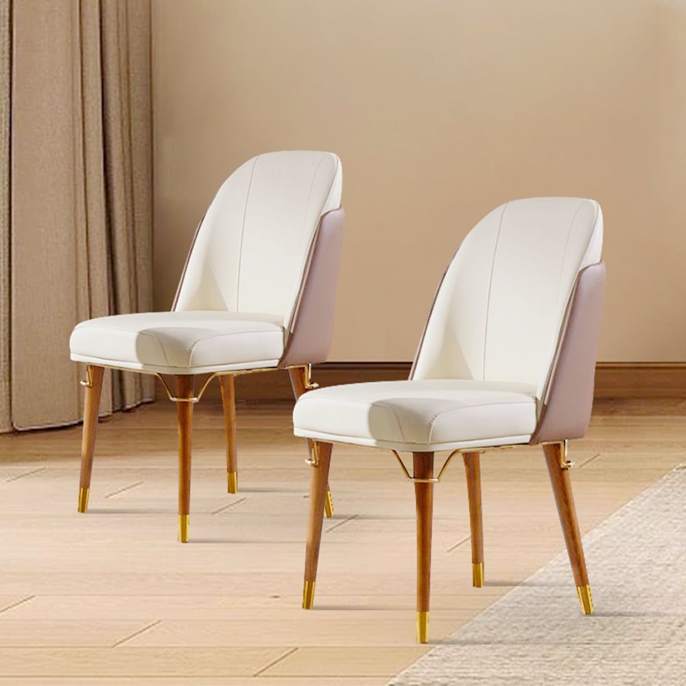 Roka PU Leather Modern Dining Chair with Metal Legs, Assembly Needed(Set of 2)