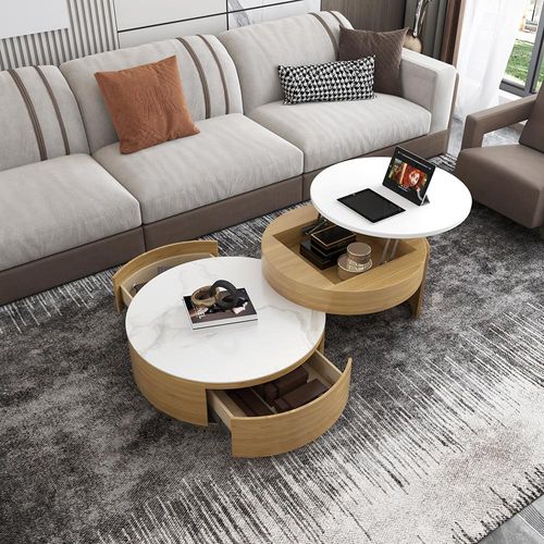 Margos Round Coffee Table With Storage Lift Top Wood Povison Furniture Homes Margos Round Coffee Table With Storage, Stone Top Coffee Table With Drawers