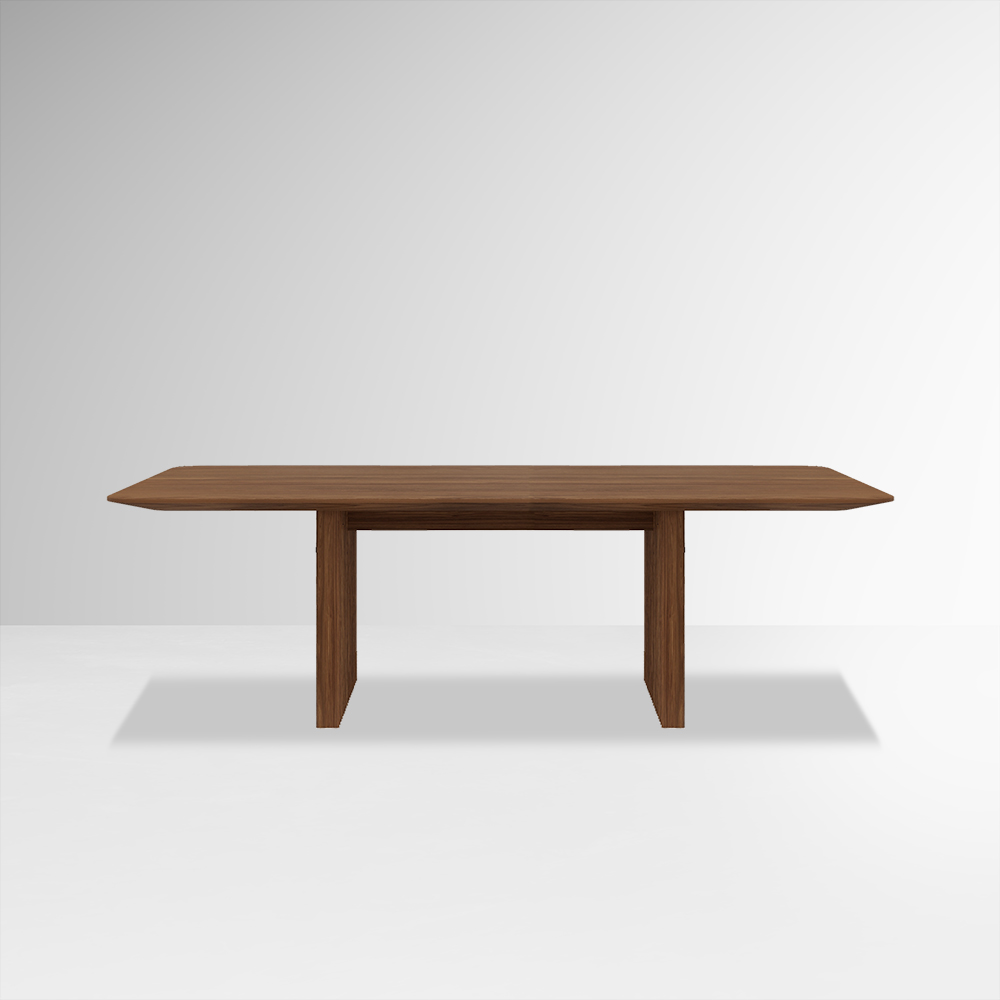 79" Mid Century Modern Rectangular Walnut Wood Dining Table with Fence Table Leg Design