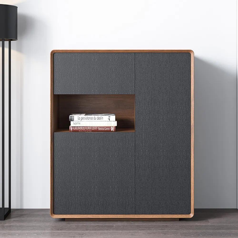 39 Wood Veneered Chest Open Storage, Doors & Compartments