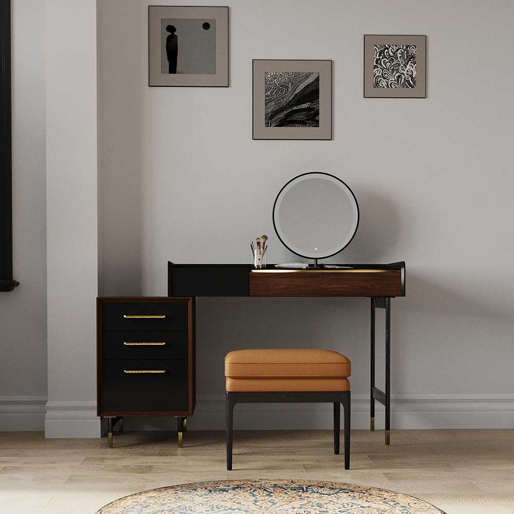 Modern Makeup Vanity Table Set with LED Lights 5 Drawers, Free Shipping