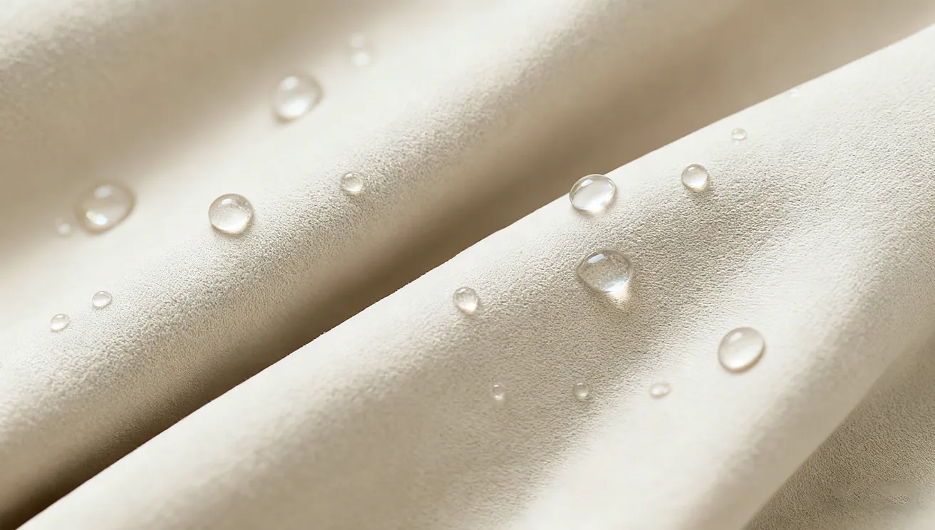 details of mid century modern sofa's performance fabric