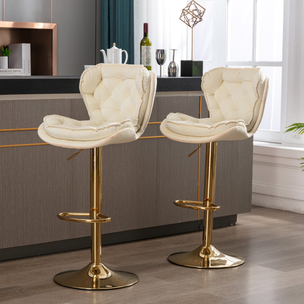 Comfy Velvet Bar Stools Set of 2 Shop Now and Get Free Shipping