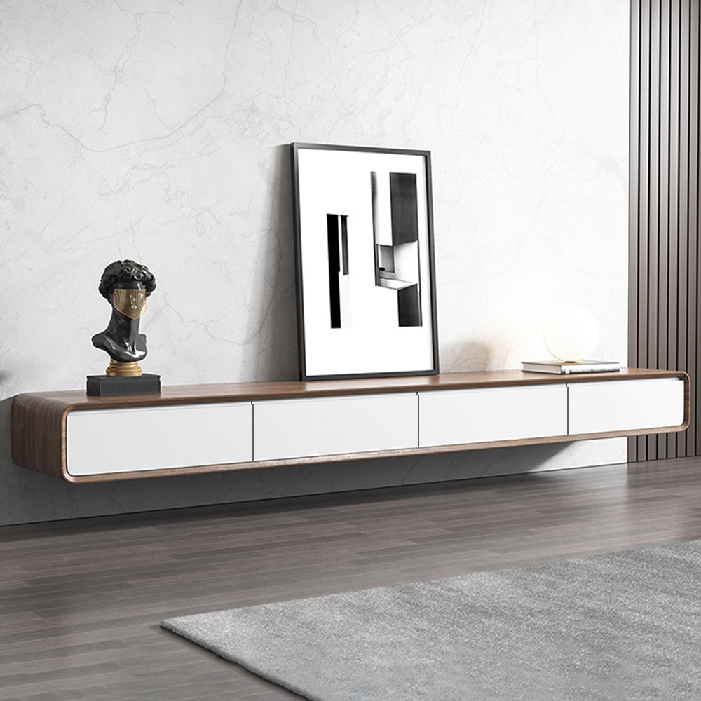 Meuble TV Suspendu Minimaliste 240 cm - 4 Tiroirs