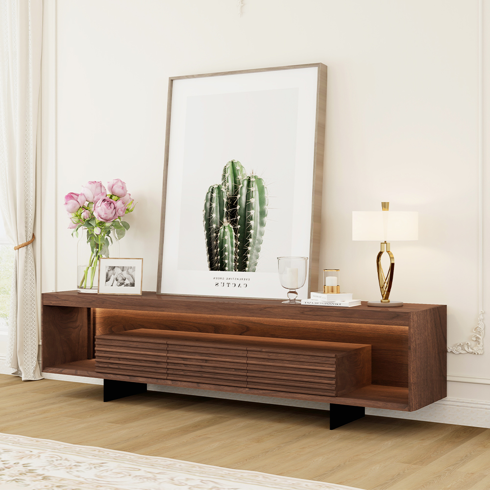 MidCentury Modern TV Stand with LED Light & Free Shipping