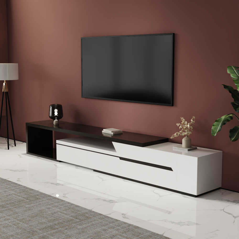 Minimalist Expandable TV Stand with Pinewood