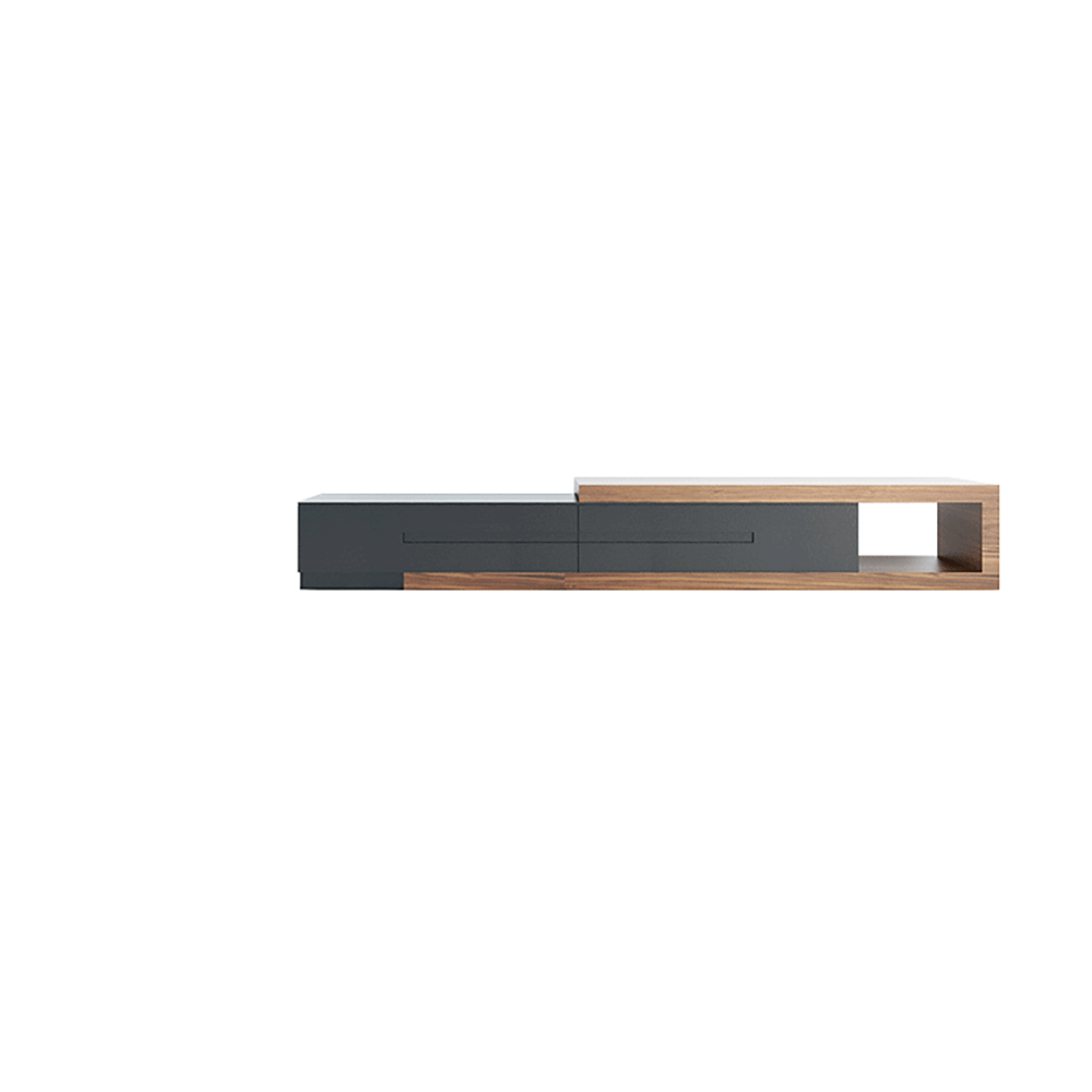Con contenitore Legno scuro e nero  MDF Supporti TV