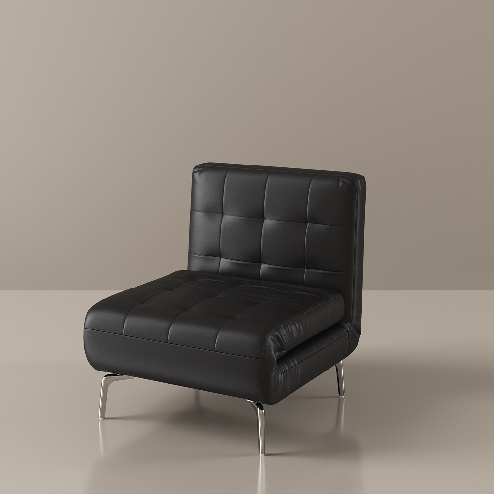 Modern Reclining Lounge Chair with Adjustable Backrest, Faux Leather Upholstery, Carbon Steel Legs – 3 Seating Modes for Living Room, Office, and Guest Rooms