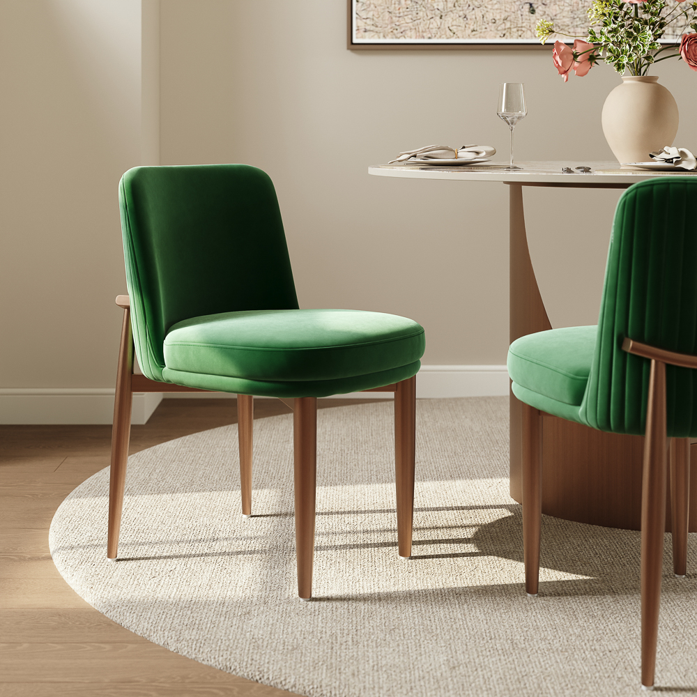Mid-Century Modern Upholstered Side Chairs Set of 6