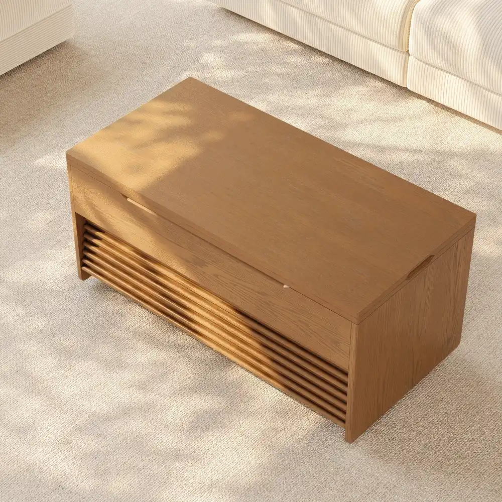 with Drawers Walnut Color Plywood Coffee Tables