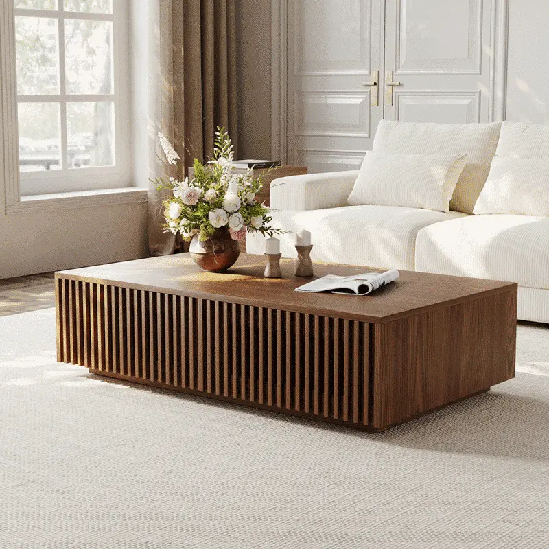 with Storage Walnut Color Engineered Wood Coffee Tables