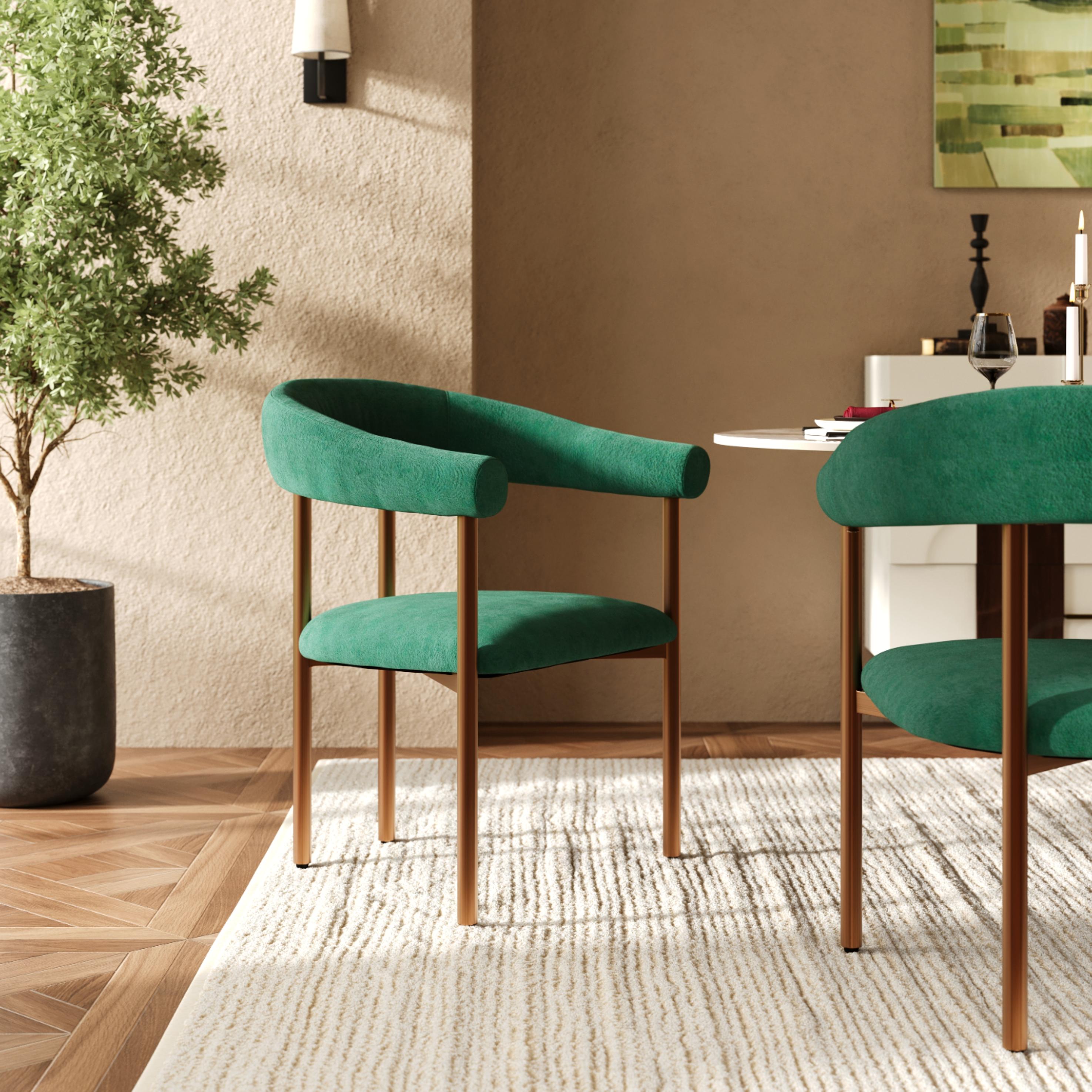 Modern Upholstered Armrest Dining Chairs Set of 6