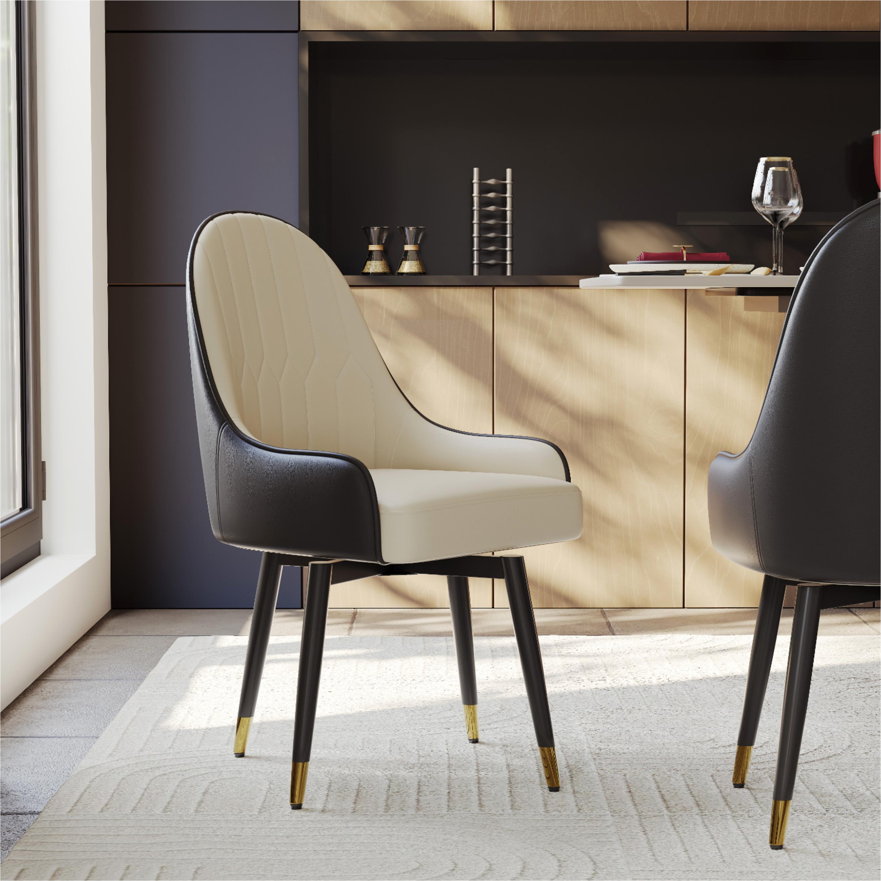 Modern Upholstered Swivel Dining Chairs Set of 6