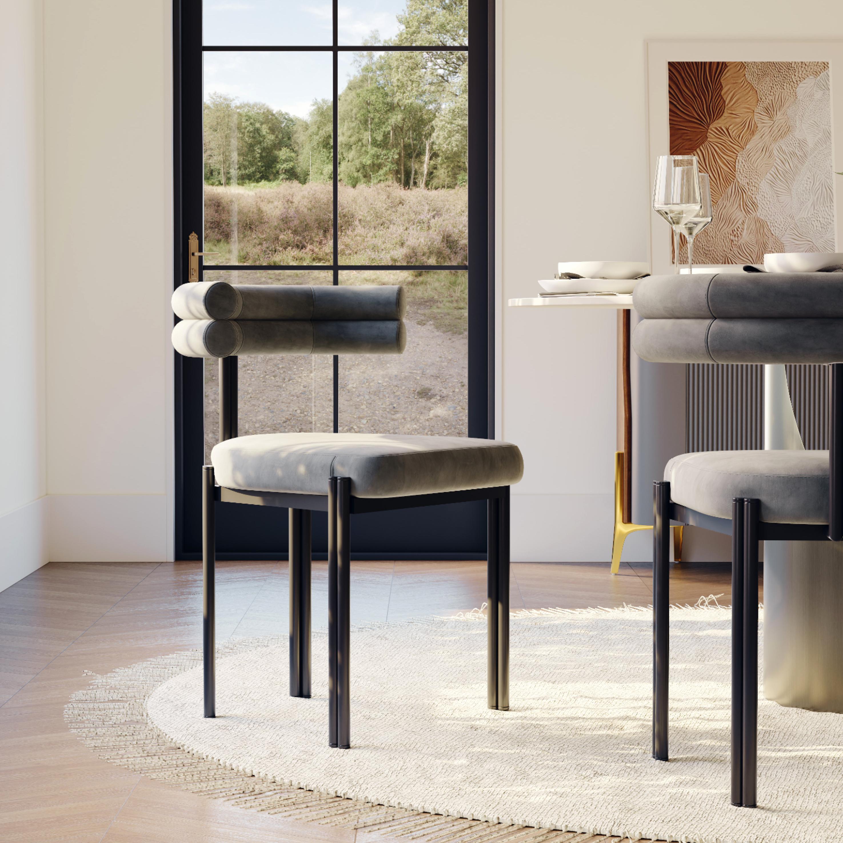 Modern Velvet Upholstered Dining Chairs Set of 6
