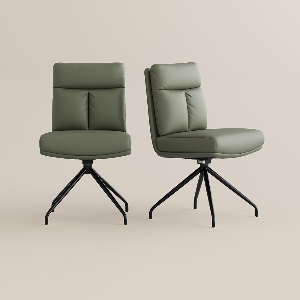 Modern Swivel Home Office Chairs, Faux Leather Upholstered Dining Chairs, Luxury Office Chairs