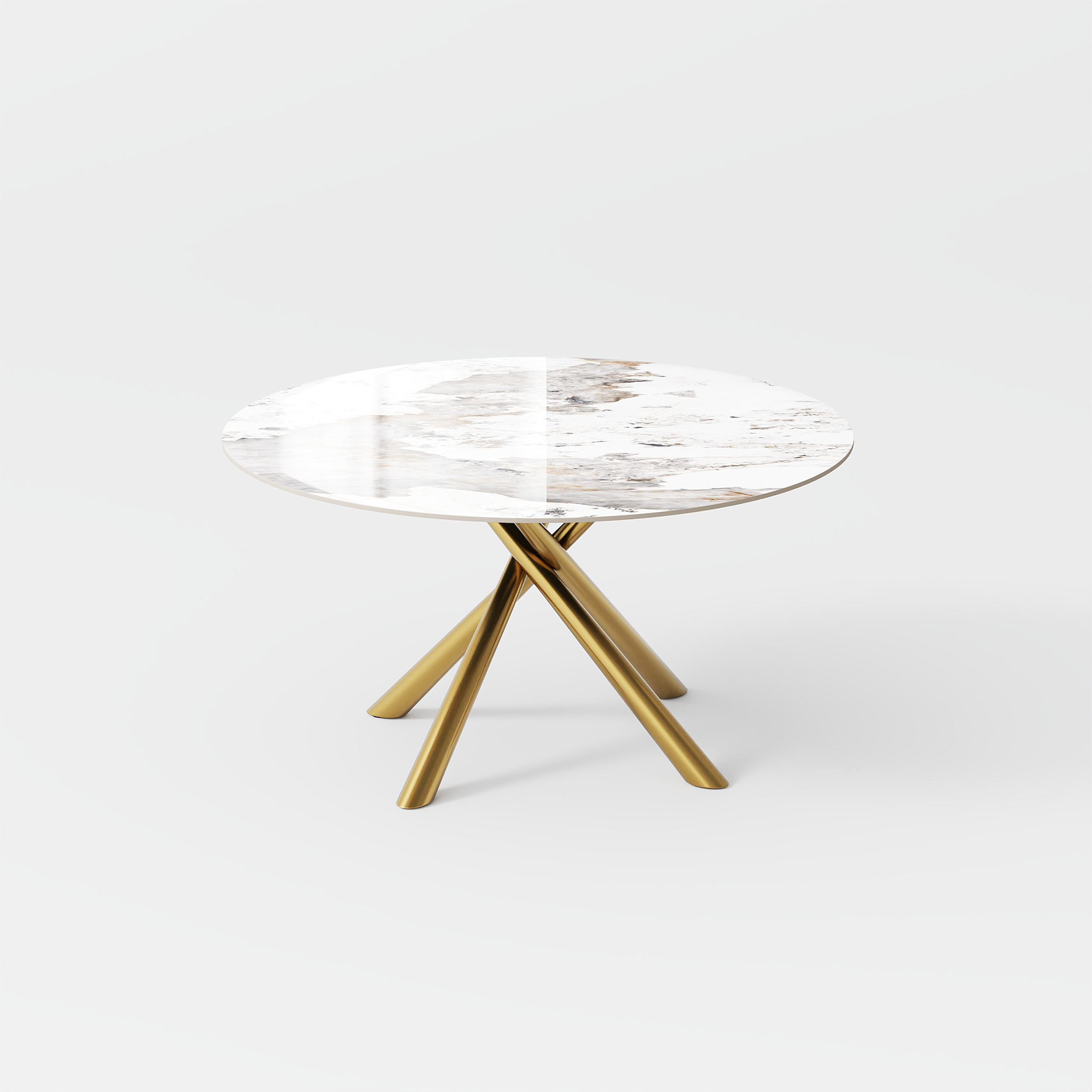 47" Modern Luxury Round Dining Table Set for 4