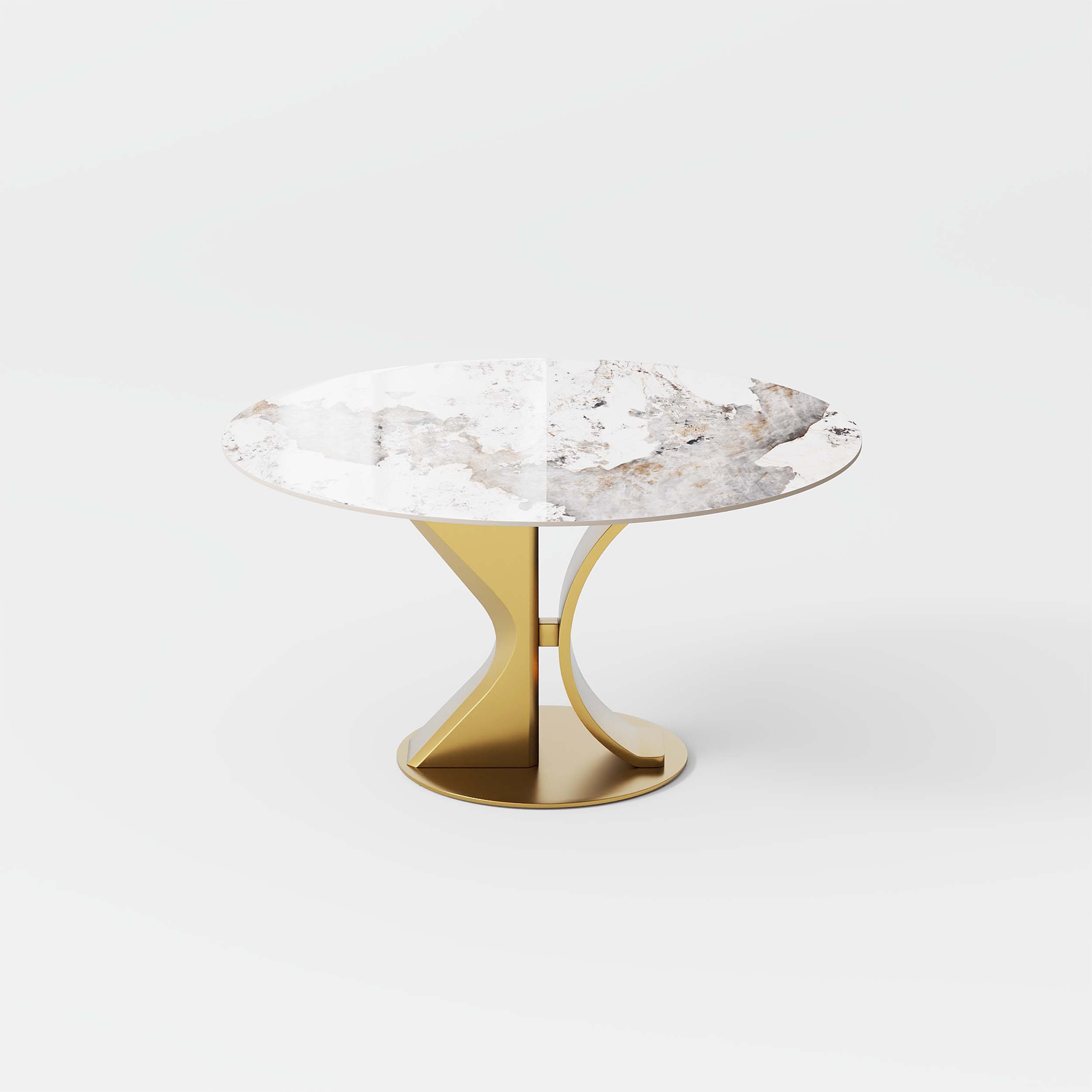 47" Modern Luxury Round Dining Table Set for 4