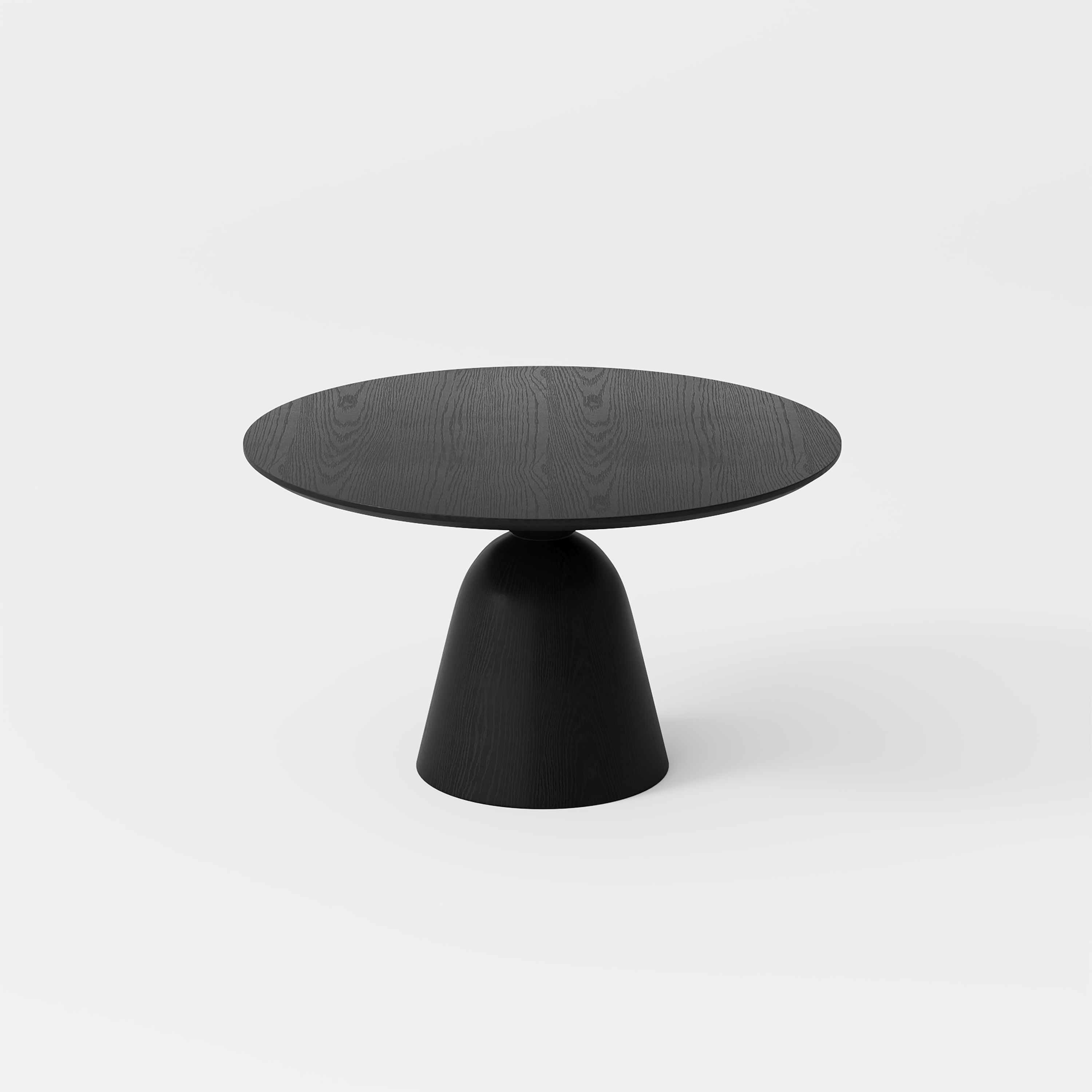 47" MidCentury Modern Black Wood Round Dining Table Set for 4